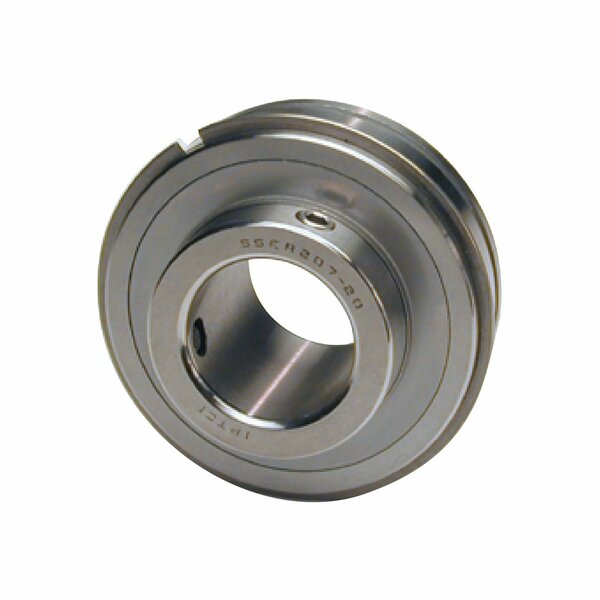 Iptci Insert Ball Bearing, Stainless, Cylindrical OD, Set Screw Lock, 1.125 in Bore, 62 mm OD SSER206-18